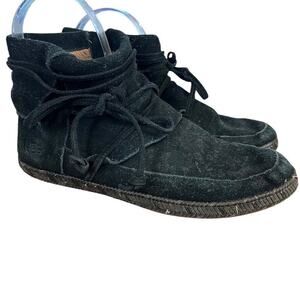 Ugg Australia Womens 1019129 Reid Black Suede Ankle Boots Moccasins Booties 7.5